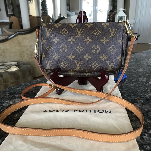 Louis Vuitton Handbags - Louis Vuitton Pochette Accessories with Authentic LV Crossbody Strap